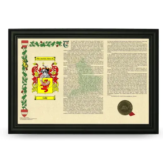 Coly Armorial Landscape Framed - Black
