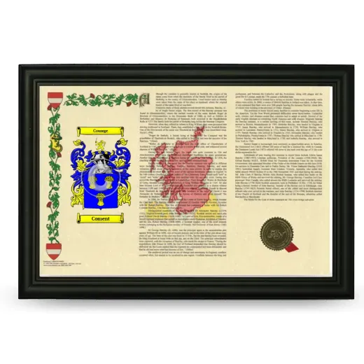 Coment Armorial Landscape Framed - Black