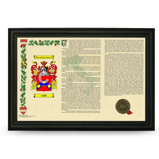 Conis Armorial Landscape Framed - Black