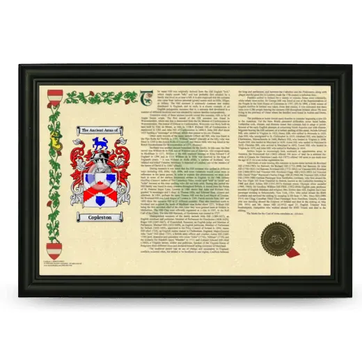 Copleston Armorial Landscape Framed - Black