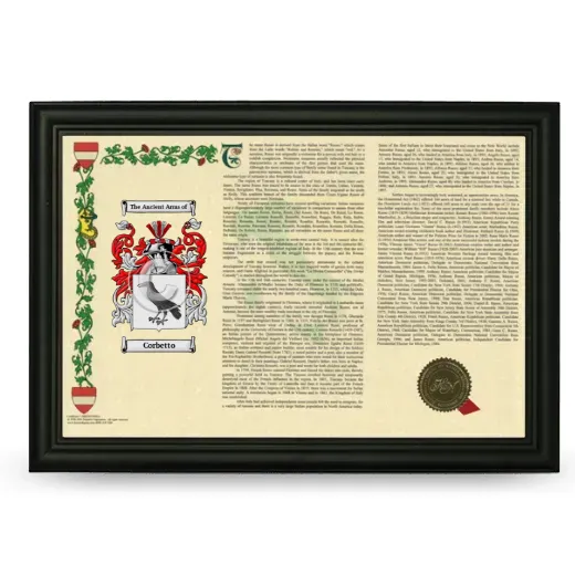 Corbetto Armorial Landscape Framed - Black