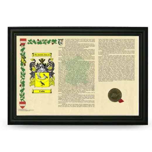 Corby Armorial Landscape Framed - Black