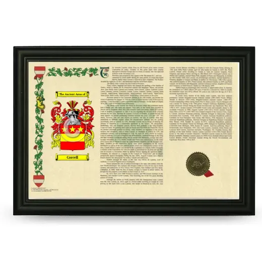 Corcell Armorial Landscape Framed - Black