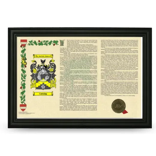 Corning Armorial Landscape Framed - Black