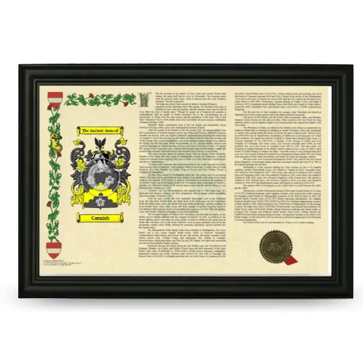Cornish Armorial Landscape Framed - Black