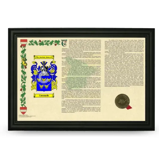 Coronado Armorial Landscape Framed - Black