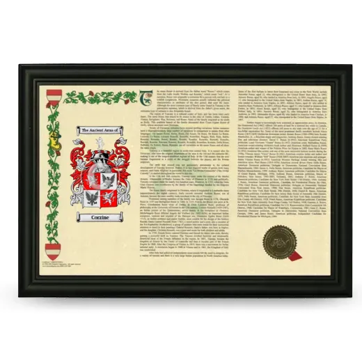 Corzine Armorial Landscape Framed - Black