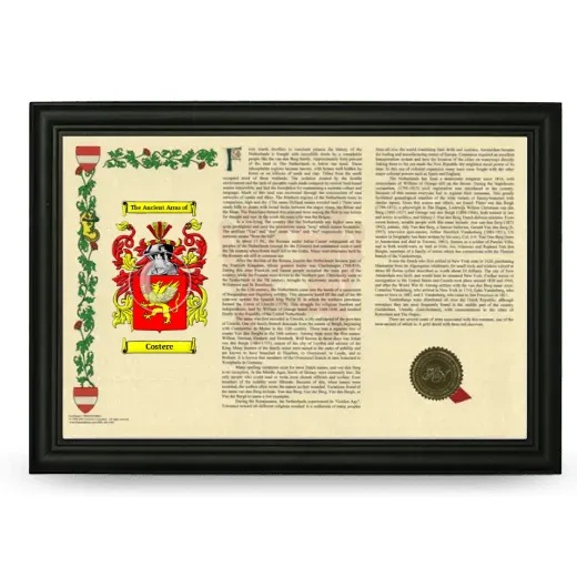 Costere Armorial Landscape Framed - Black