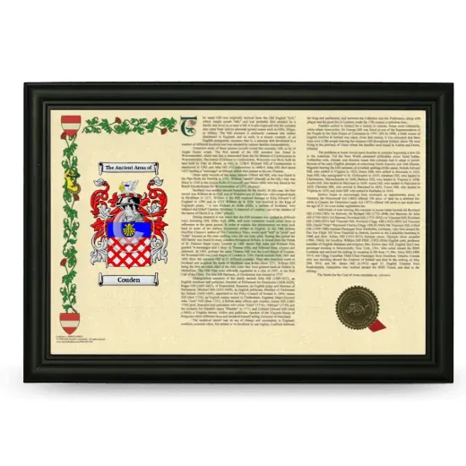 Couden Armorial Landscape Framed - Black