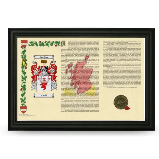 Coull Armorial Landscape Framed - Black