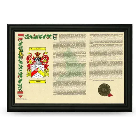 Cousin Armorial Landscape Framed - Black