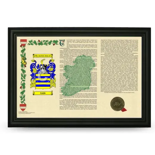 Coyle Armorial Landscape Framed - Black