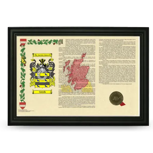 Creech Armorial Landscape Framed - Black