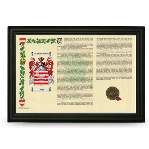 Crisp Armorial Landscape Framed - Black