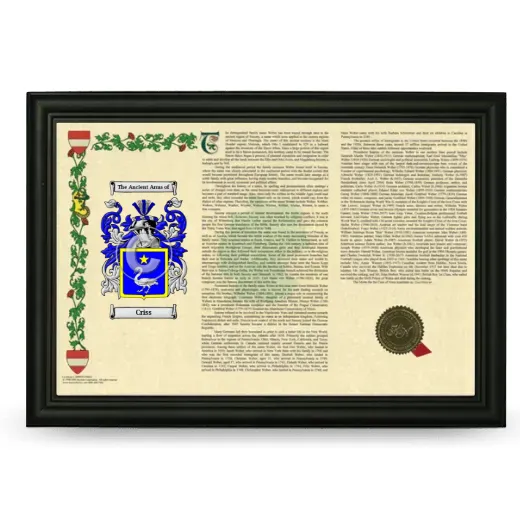 Criss Armorial Landscape Framed - Black