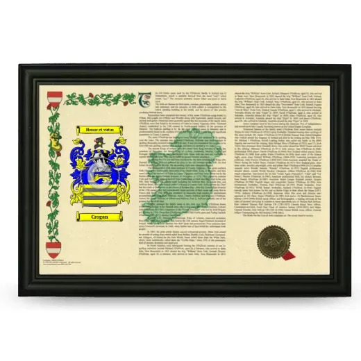 Crogan Armorial Landscape Framed - Black
