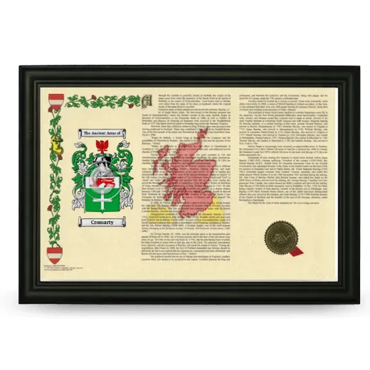Cromarty Armorial Landscape Framed - Black
