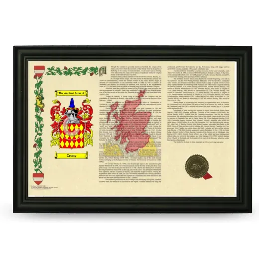 Crony Armorial Landscape Framed - Black