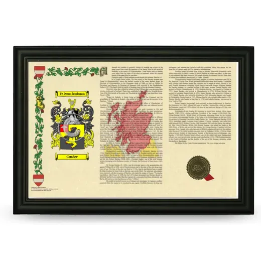 Cruder Armorial Landscape Framed - Black
