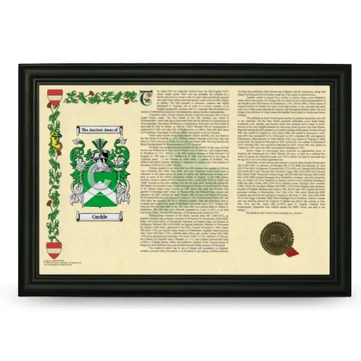 Cuckle Armorial Landscape Framed - Black