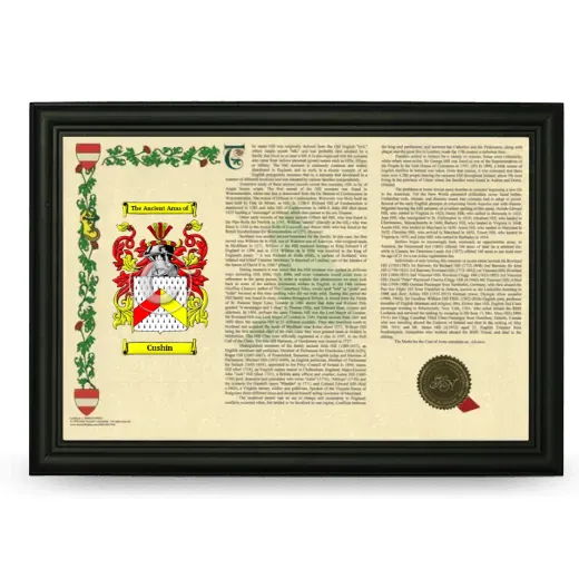 Cushin Armorial Landscape Framed - Black