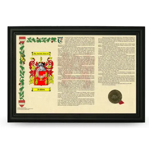 D'abreu Armorial Landscape Framed - Black