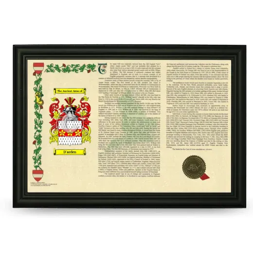 D'arden Armorial Landscape Framed - Black