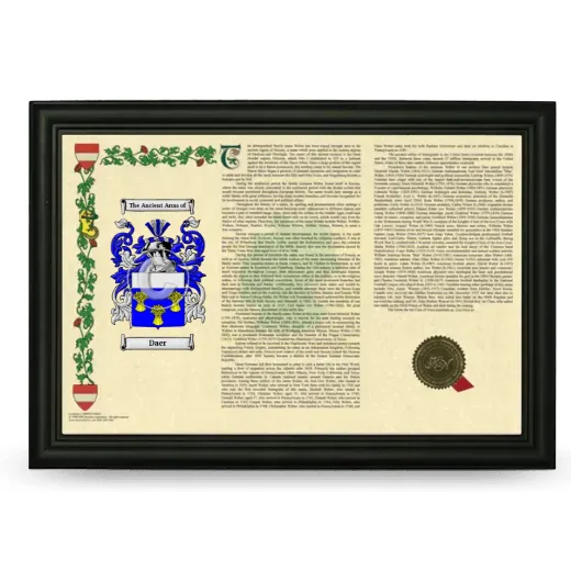 Daer Armorial Landscape Framed - Black