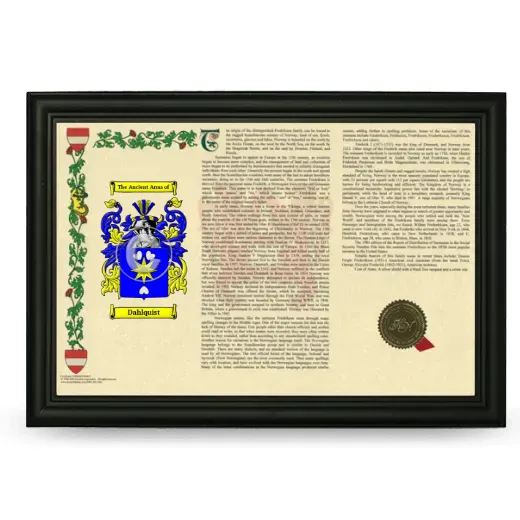 Dahlquist Armorial Landscape Framed - Black