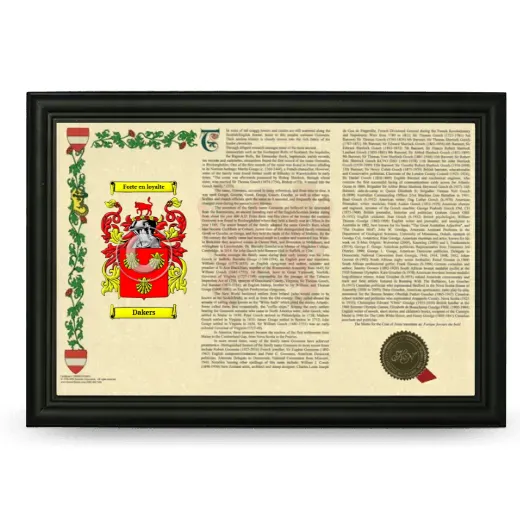 Dakers Armorial Landscape Framed - Black