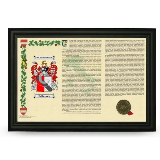 Dalla costa Armorial Landscape Framed - Black