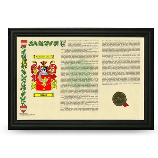 Daniel Armorial Landscape Framed - Black