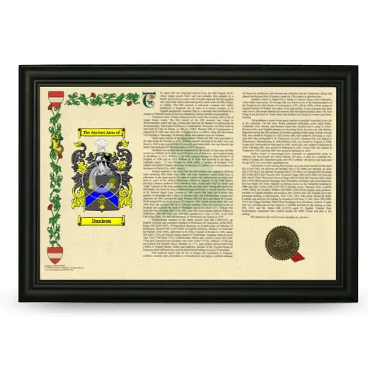 Danison Armorial Landscape Framed - Black