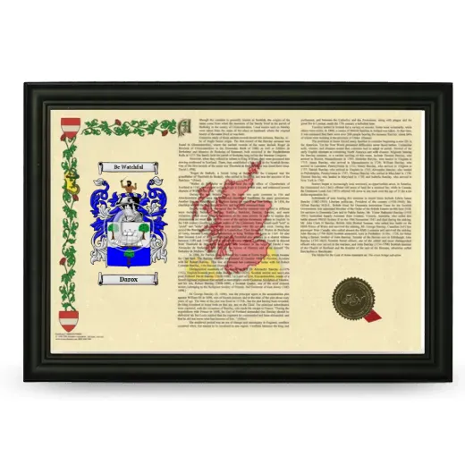 Darox Armorial Landscape Framed - Black
