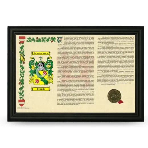 De anda Armorial Landscape Framed - Black