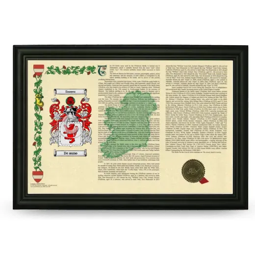 De auno Armorial Landscape Framed - Black