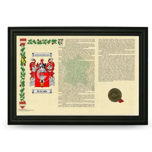 De la salle Armorial Landscape Framed - Black