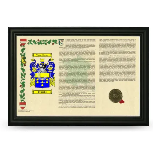 De mello Armorial Landscape Framed - Black