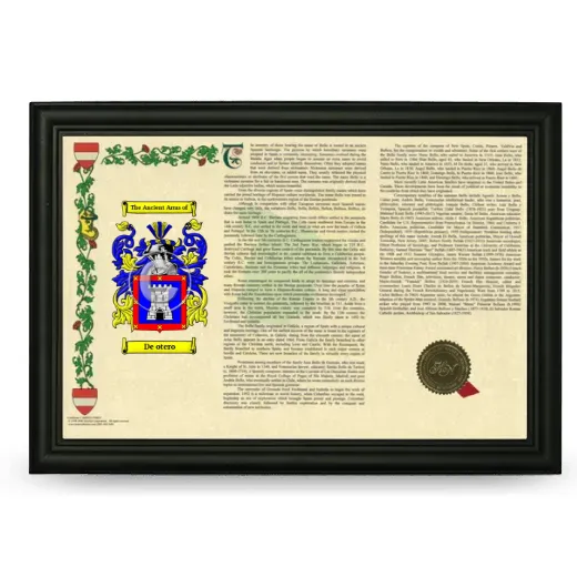 De otero Armorial Landscape Framed - Black