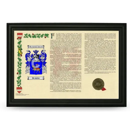 De ruiter Armorial Landscape Framed - Black