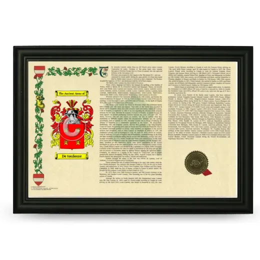 De toulouse Armorial Landscape Framed - Black