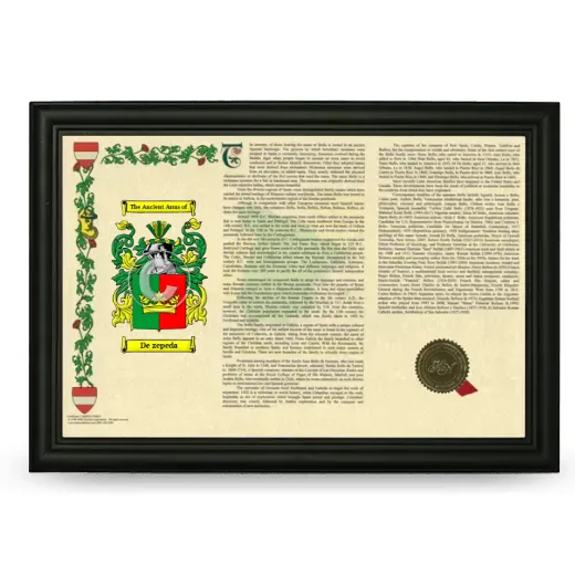 De zepeda Armorial Landscape Framed - Black