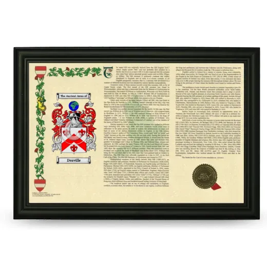 Deaville Armorial Landscape Framed - Black