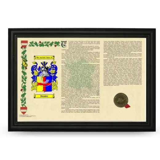 Decaire Armorial Landscape Framed - Black