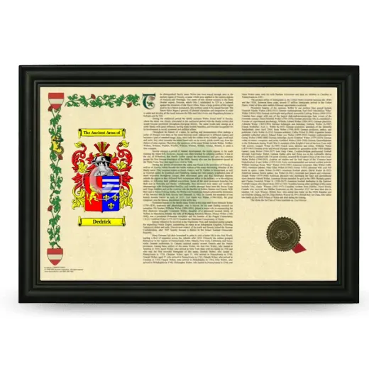 Dedrick Armorial Landscape Framed - Black