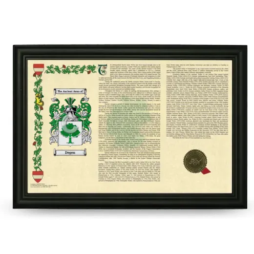 Degen Armorial Landscape Framed - Black