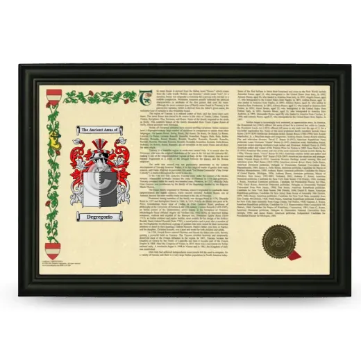 Degregorio Armorial Landscape Framed - Black