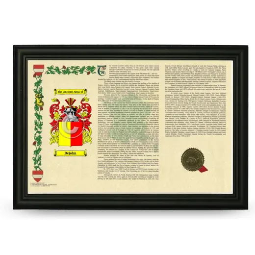 Dejohn Armorial Landscape Framed - Black