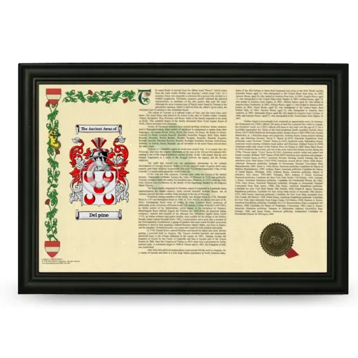 Del pino Armorial Landscape Framed - Black