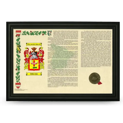 Dela cruz Armorial Landscape Framed - Black